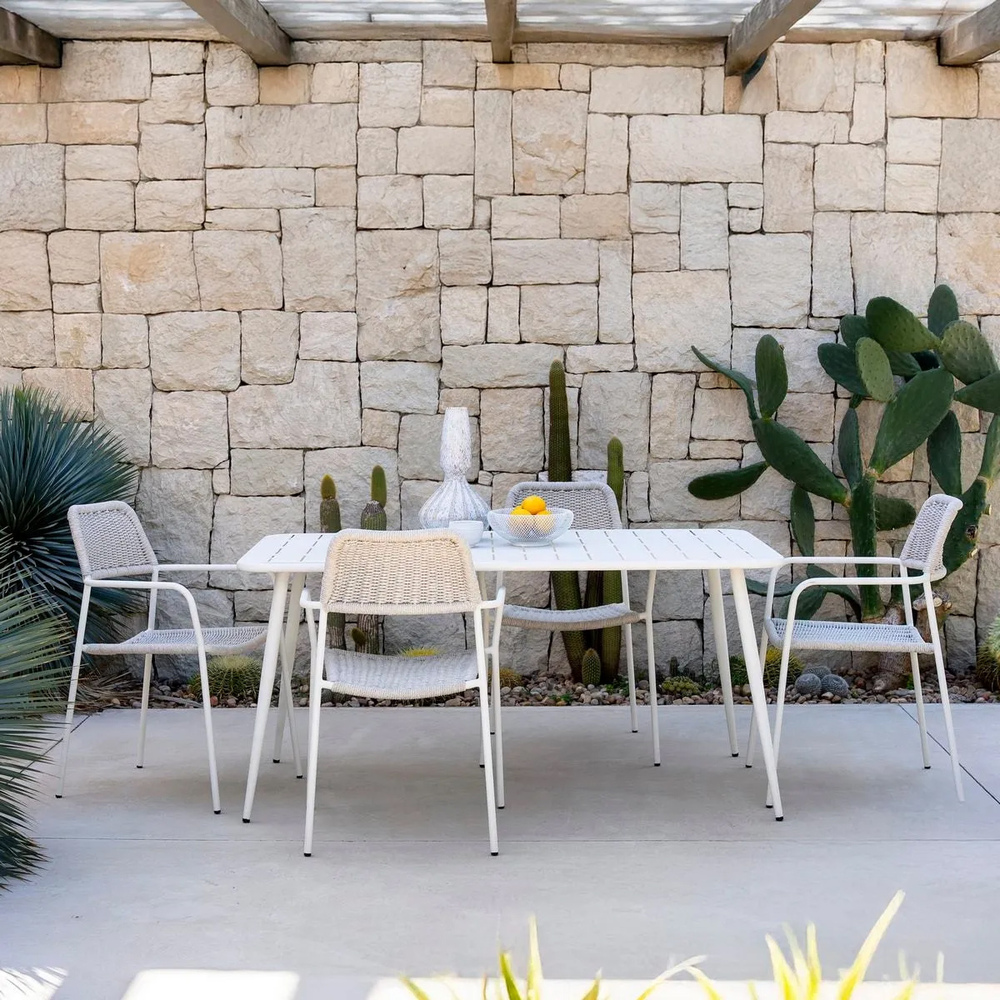 Silla Exterior Apilable Milos Blanco 55 x 55 x 83,5 cm