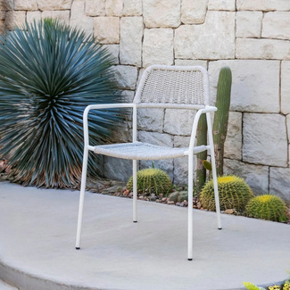 Silla Exterior Apilable Milos Blanco 55 x 55 x 83,5 cm
