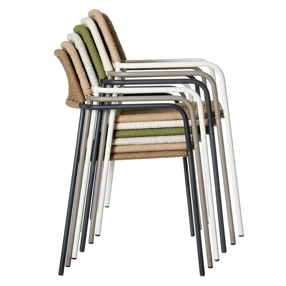 Silla Exterior Apilable Milos Grafito 55 x 55 x 83,5 cm