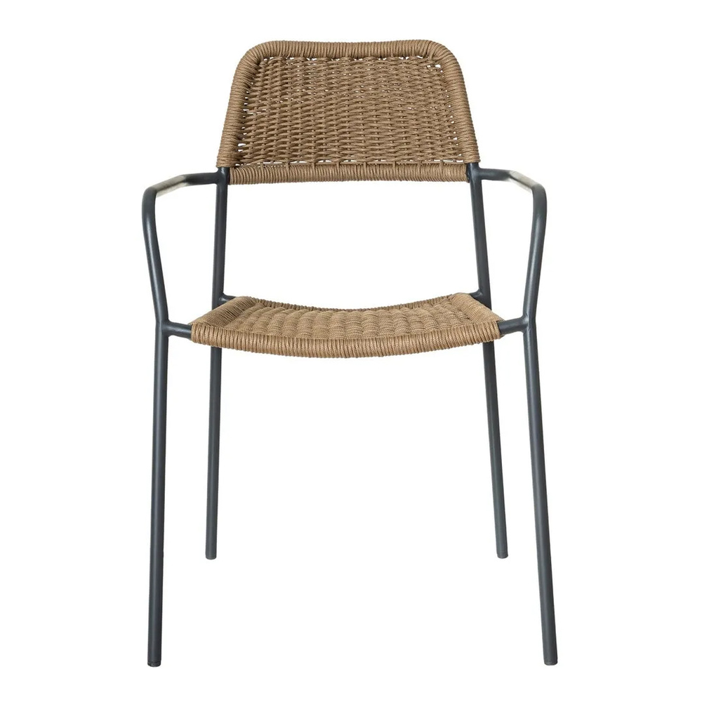 Silla Exterior Apilable Milos Grafito 55 x 55 x 83,5 cm