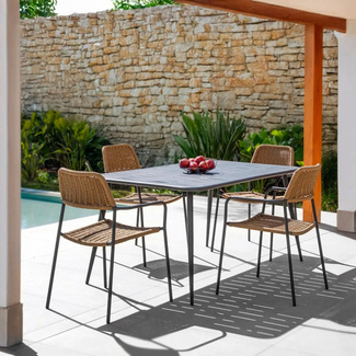 Silla Exterior Apilable Milos Grafito 55 x 55 x 83,5 cm