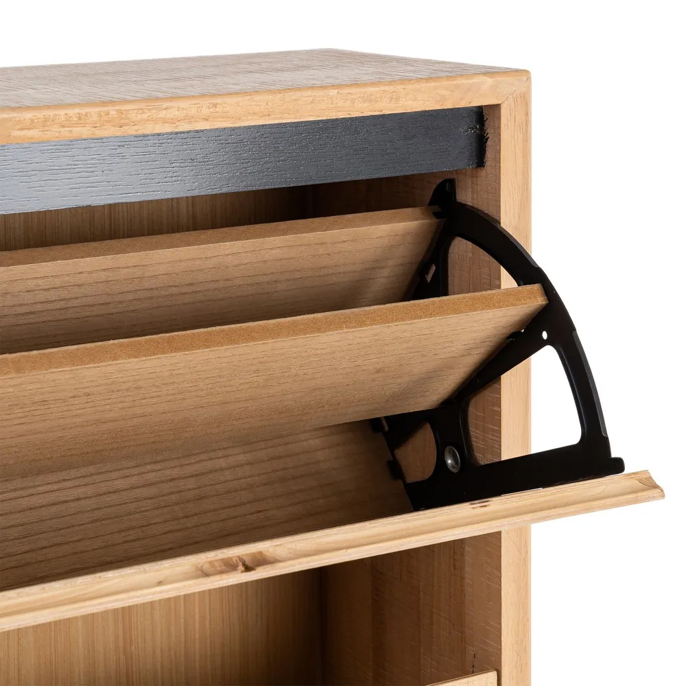Zapatero de Madera Natural 3 Cajones 25 x 60 x 123 cm 