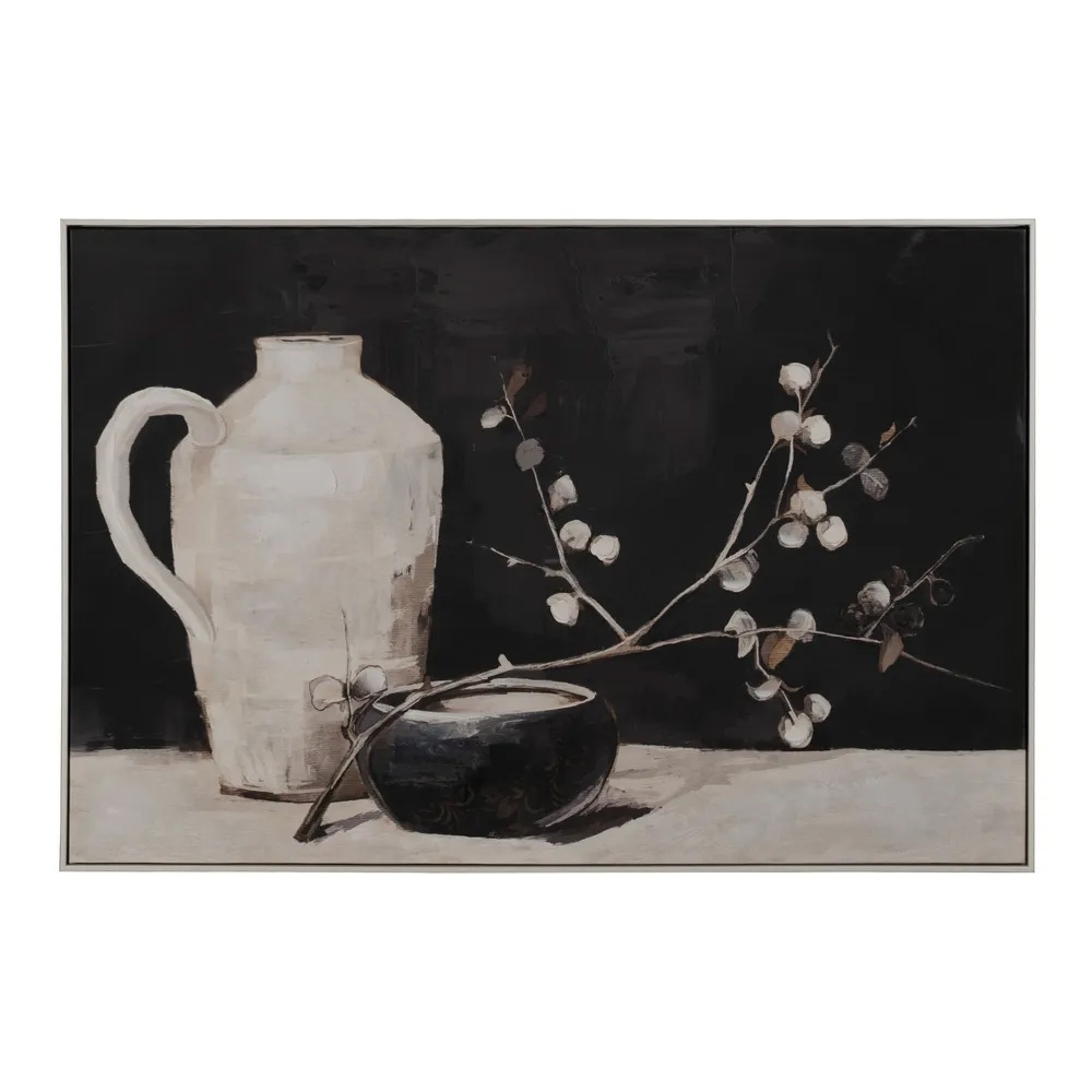 Cuadro Bodegón Impreso Negro Blanco 3,5 x 120 x 80 cm 