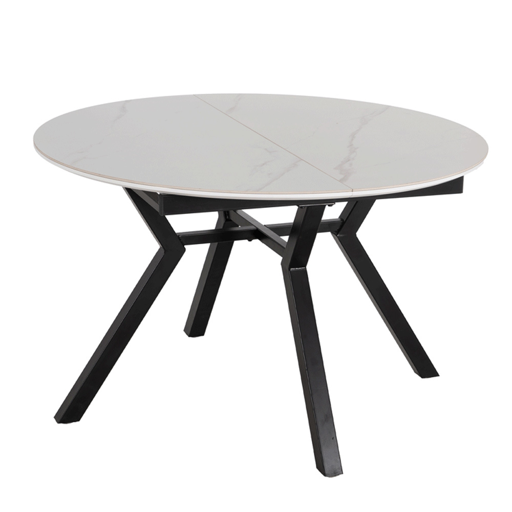 Mesa Comedor Extensible Blanco Negro 120 x 120 x 75 cm 