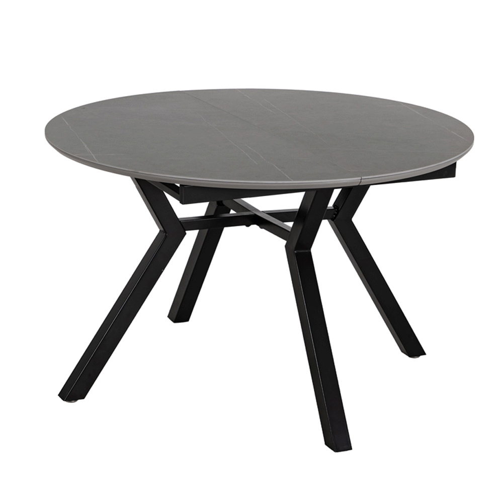 Mesa Comedor Extensible Gris Negro 120 x 120 x 75 cm 