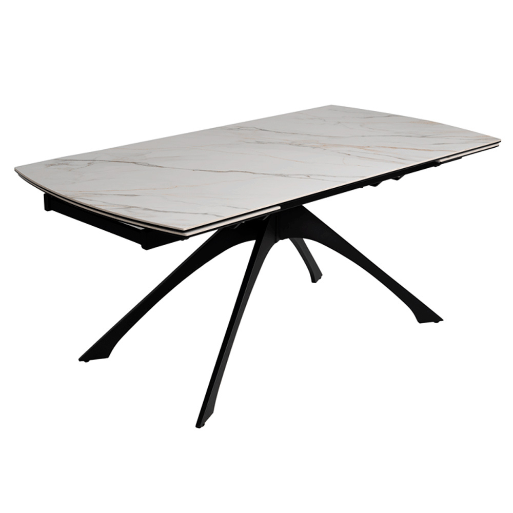 Mesa Comedor Extensible Marmolada Beige Negro 90 x 180 x 76 cm