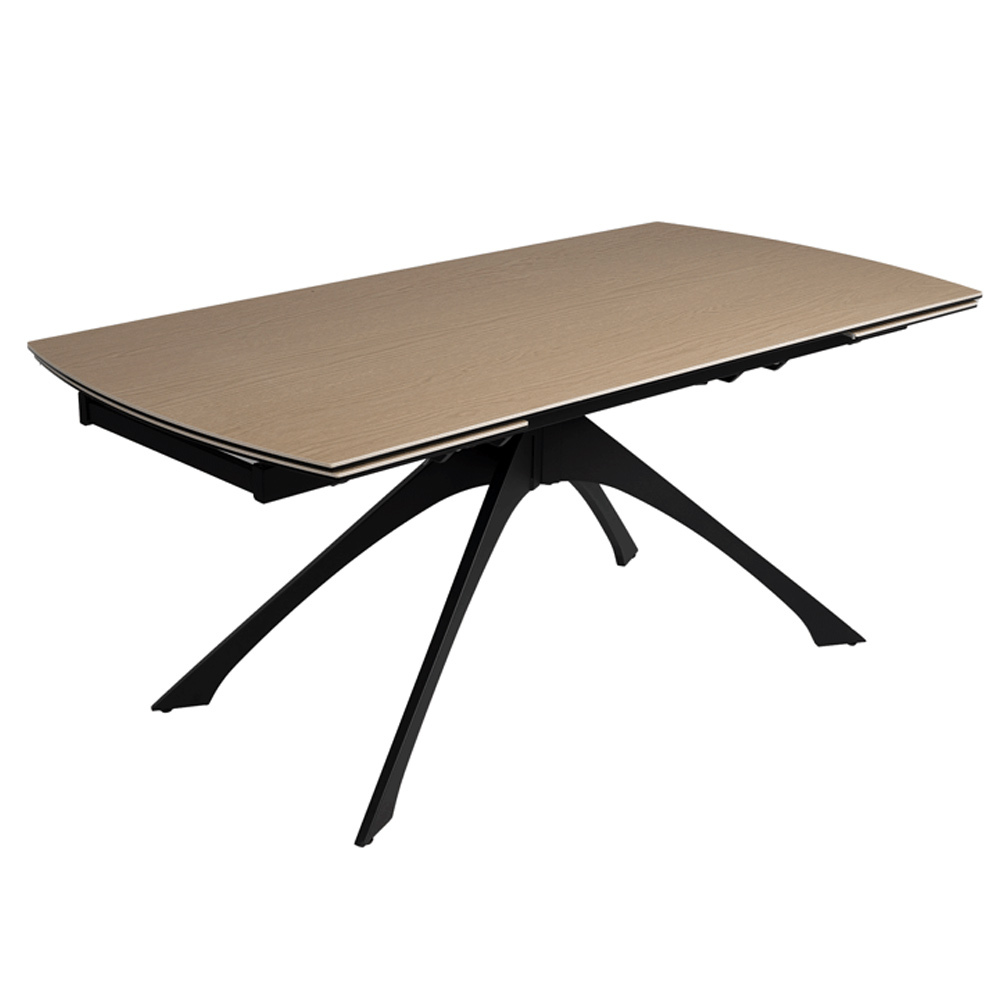 Mesa Comedor Extensible Natural Negro 90 x 180 x 76 cm 