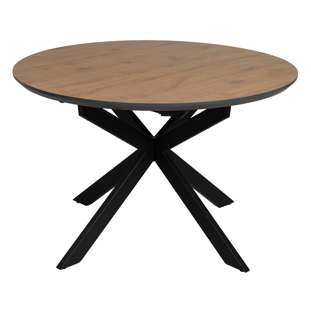 Mesa Comedor Extensible Natural Negro 120 x 120 x 76 cm 