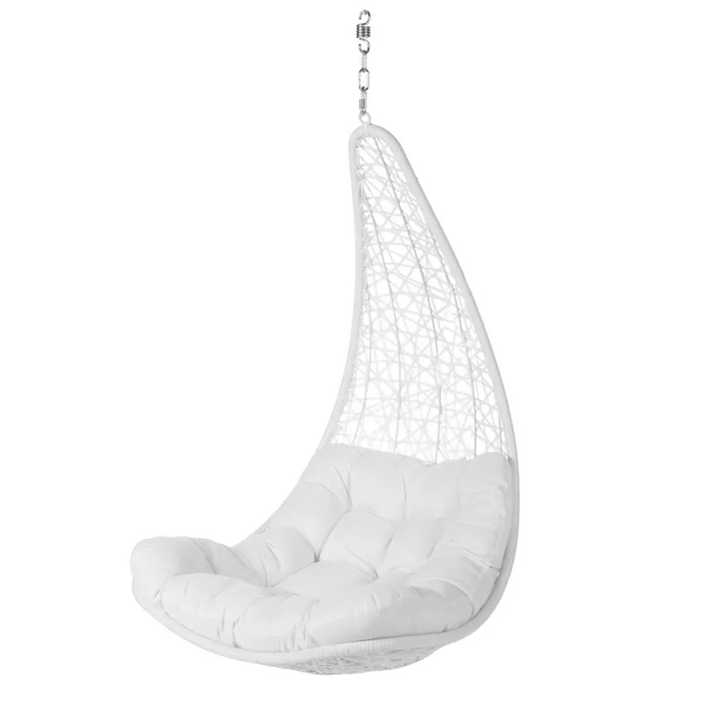 Silla Colgante Lágrima Dido en Ratán Blanco 84 x 82 x 132 cm 