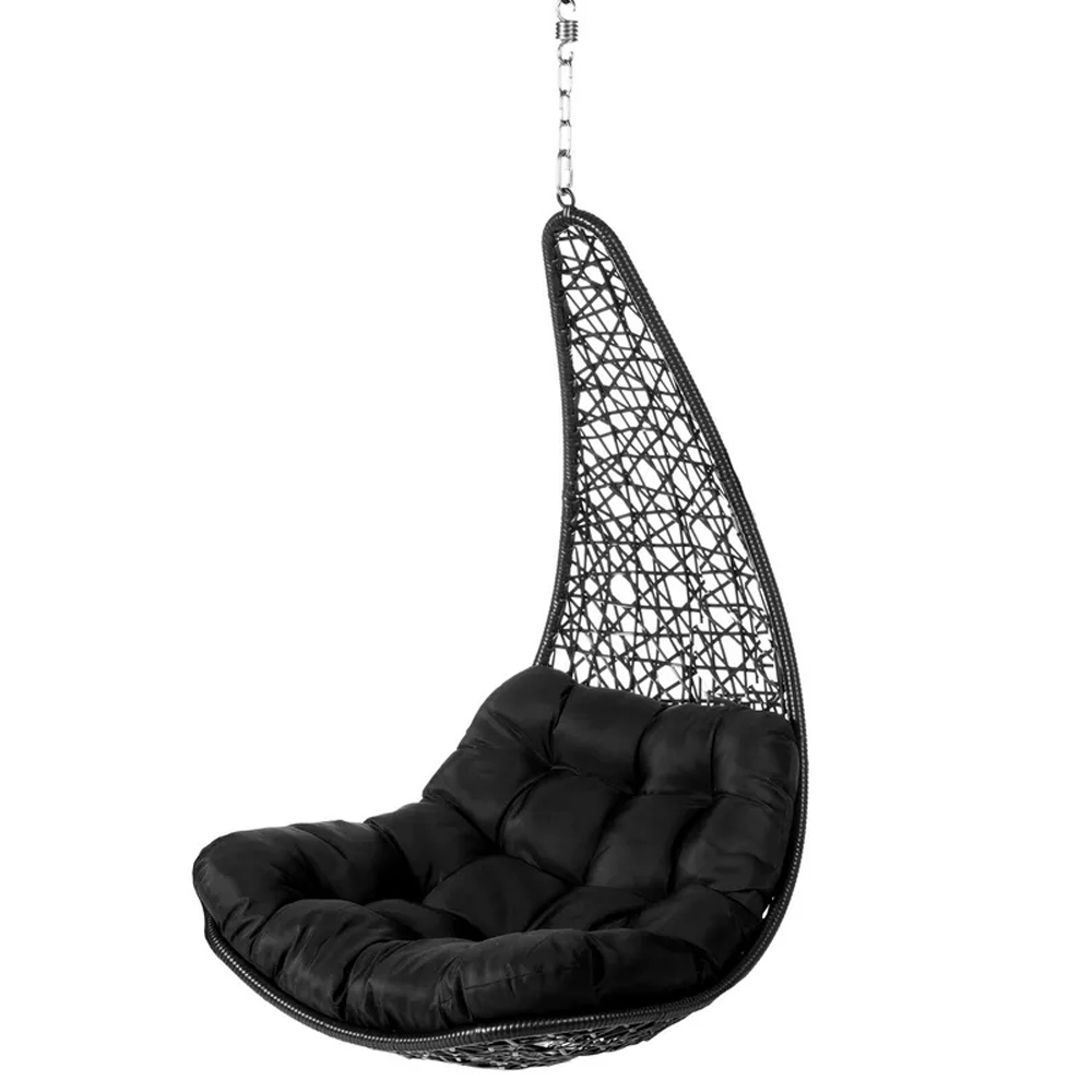 Silla Colgante Lágrima Dido en Ratán Negro 84 x 82 x 132 cm 
