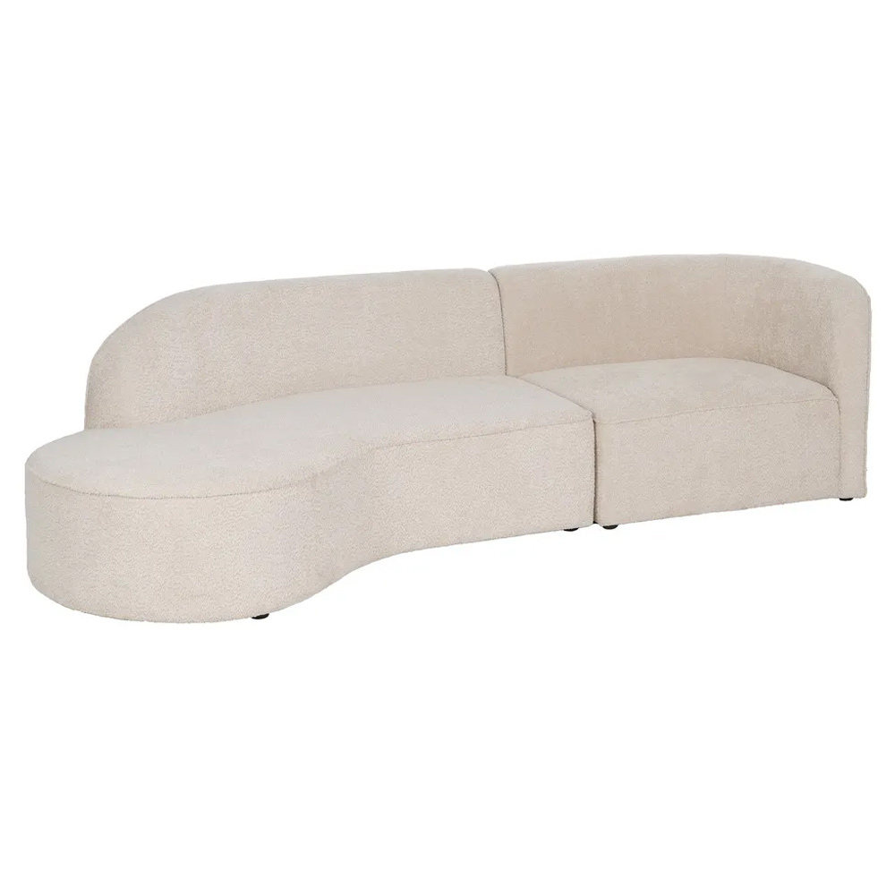 Sofá 2 Piezas Poliéster Beige 107 x 300 x 75 cm  