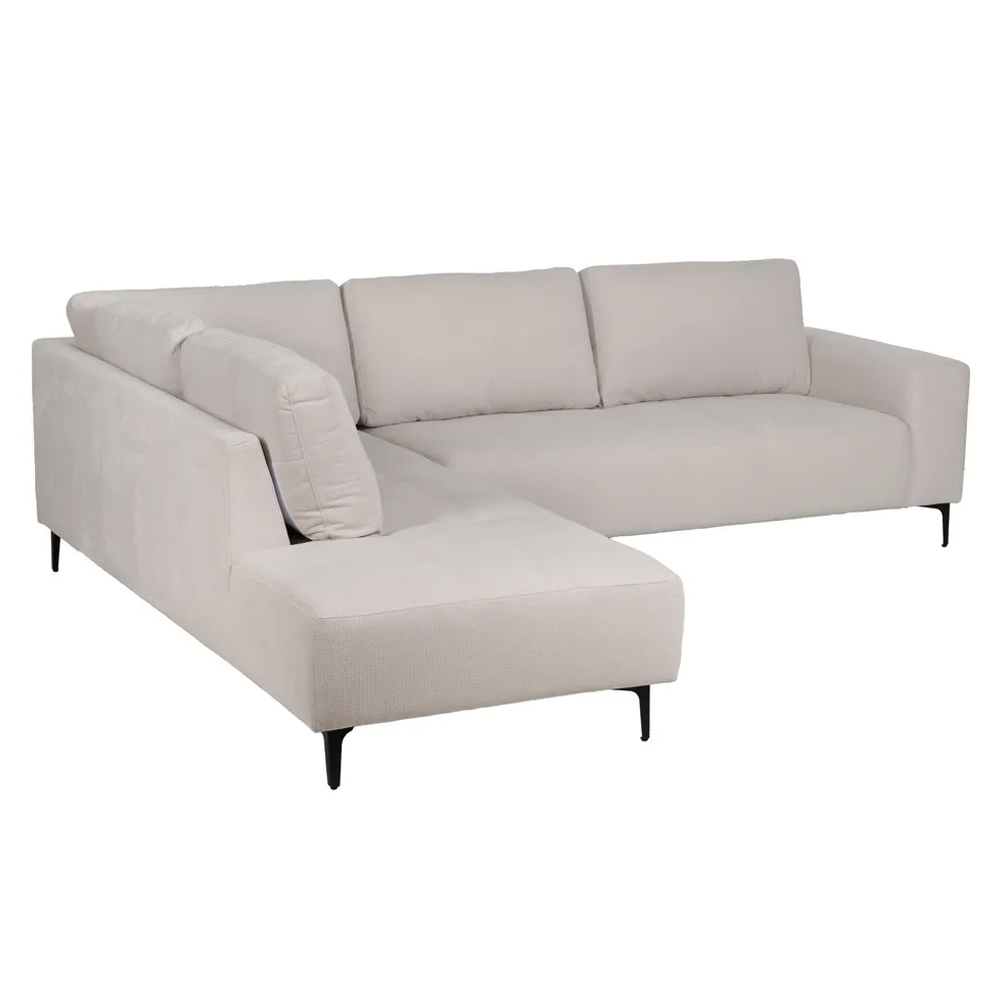 Sofá Chaise Longue Izquierda Crema 222 x 266 x 80 cm  