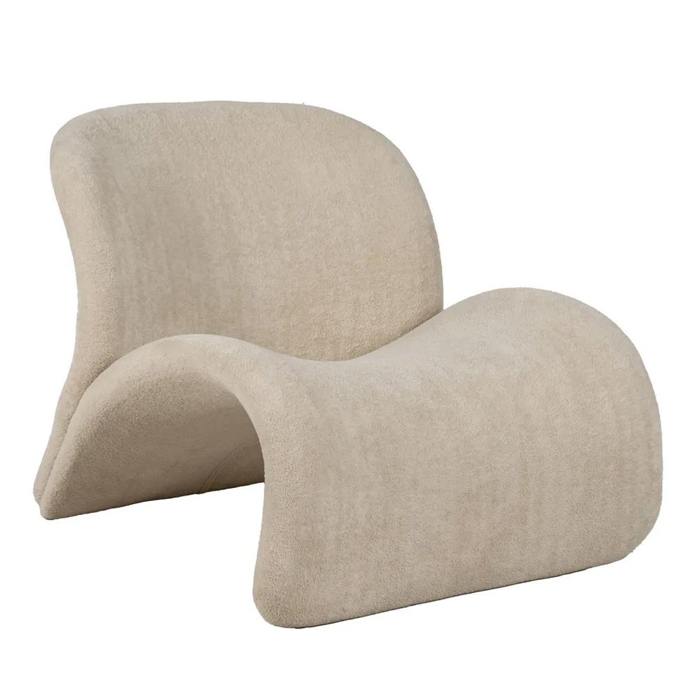 Sillón de Poliéster Beige 90 x 78 x 80 cm 