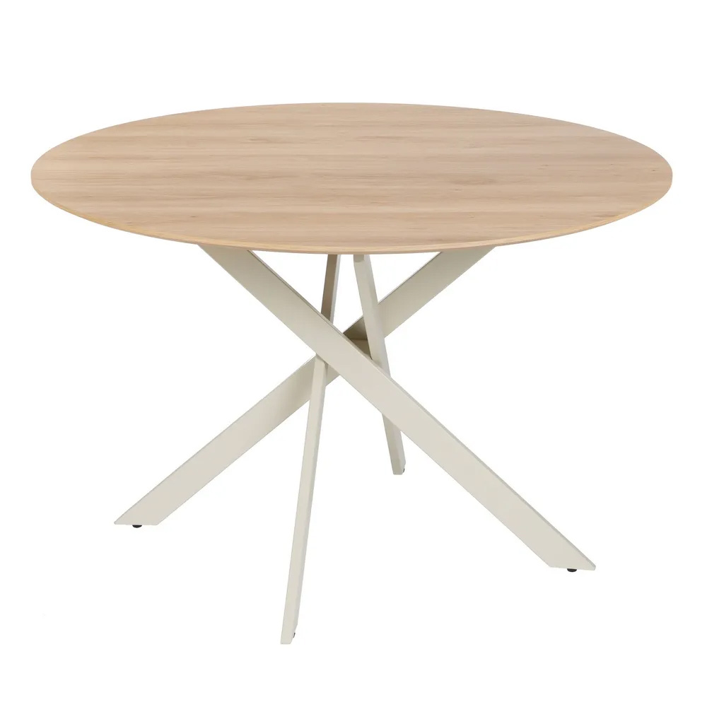 Mesa Comedor Natural Crema 120 x 120 x 75 cm 