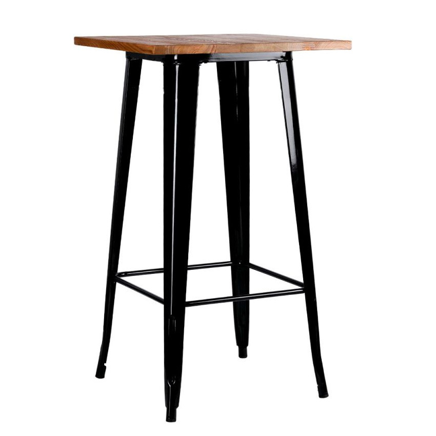 Mesa Meyer Alta Tablero Madera Natural 60 x 60 x 108 cm   