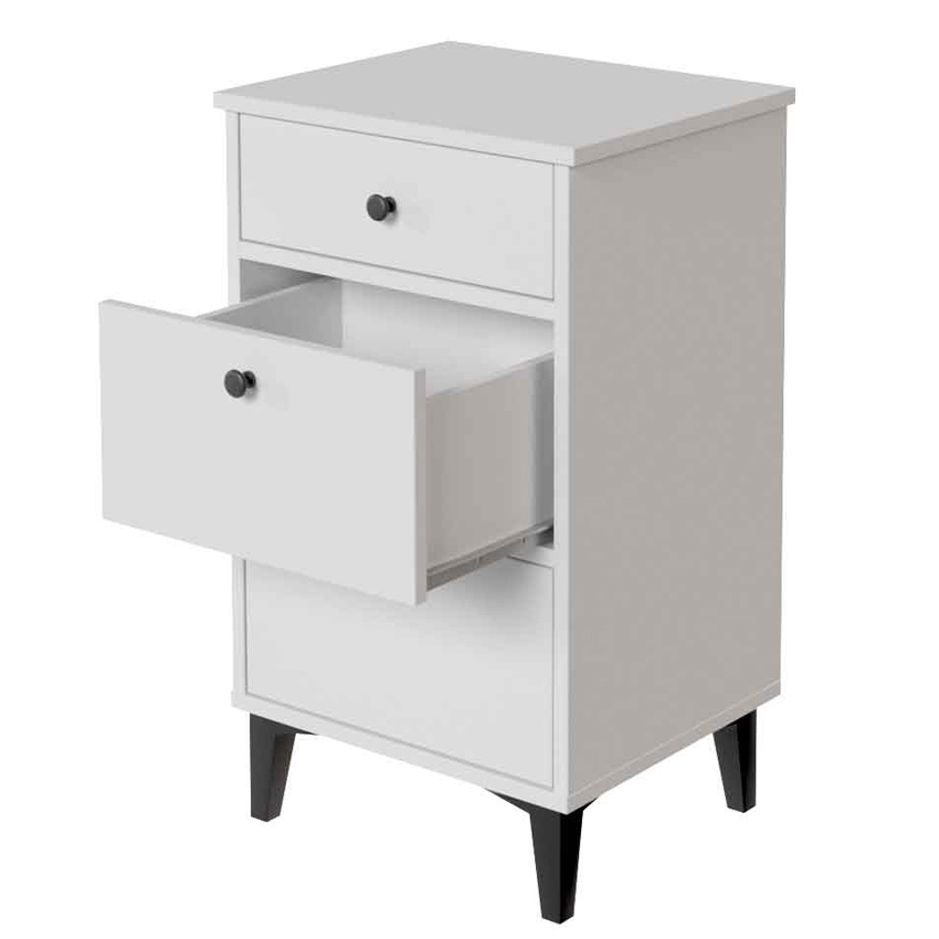 Mesita de Noche Blanco Soft 3 Cajones 35 x 42 x 70,9 cm 