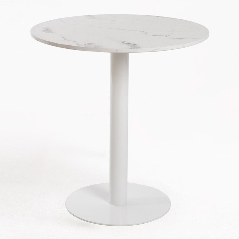 Mesa Bar Roffi Redonda 70cm Efecto Mármol     