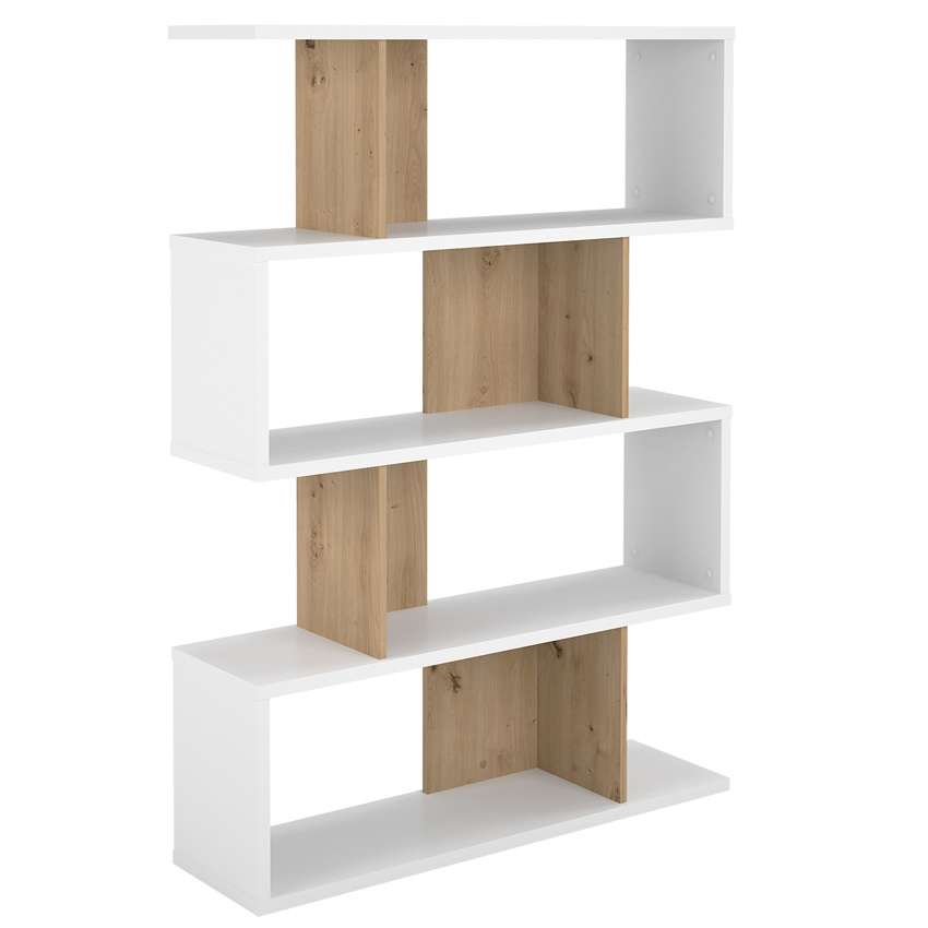 Estantería Blanco Soft y Roble Albar 28,6 x 110 x 152,5 cm 