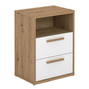 Mesita de Noche 2 Cajones 1 Hueco 33,6 x 48,3 x 64,5 cm 