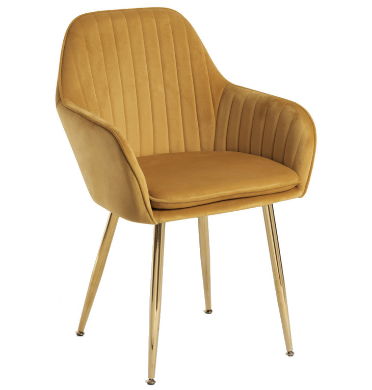 Silla Reby Golden Asiento de Terciopelo 44 x 56 x 87 cm 