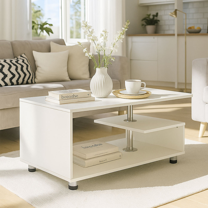 Mesa de Centro Legu Blanca 53 x 90 x 46 cm 