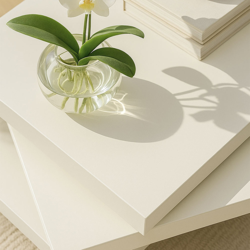 Mesa de Centro Vemu Blanca 60 x 60 x 35 cm 