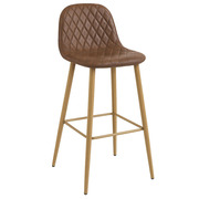 Taburete Leo Polipiel Diamante Marrón 37 x 37 x 100 cm 