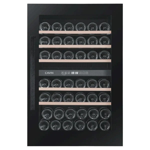 Vinoteca encastrable columna  2 zonas 42 botellas Cavin Scandinavian Collection 90 Fullglass Black