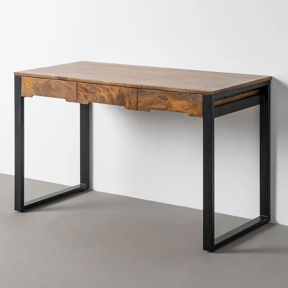 Escritorio Industrial de Madera de Mango 3 Cajones 60 x 125 x 76 cm  