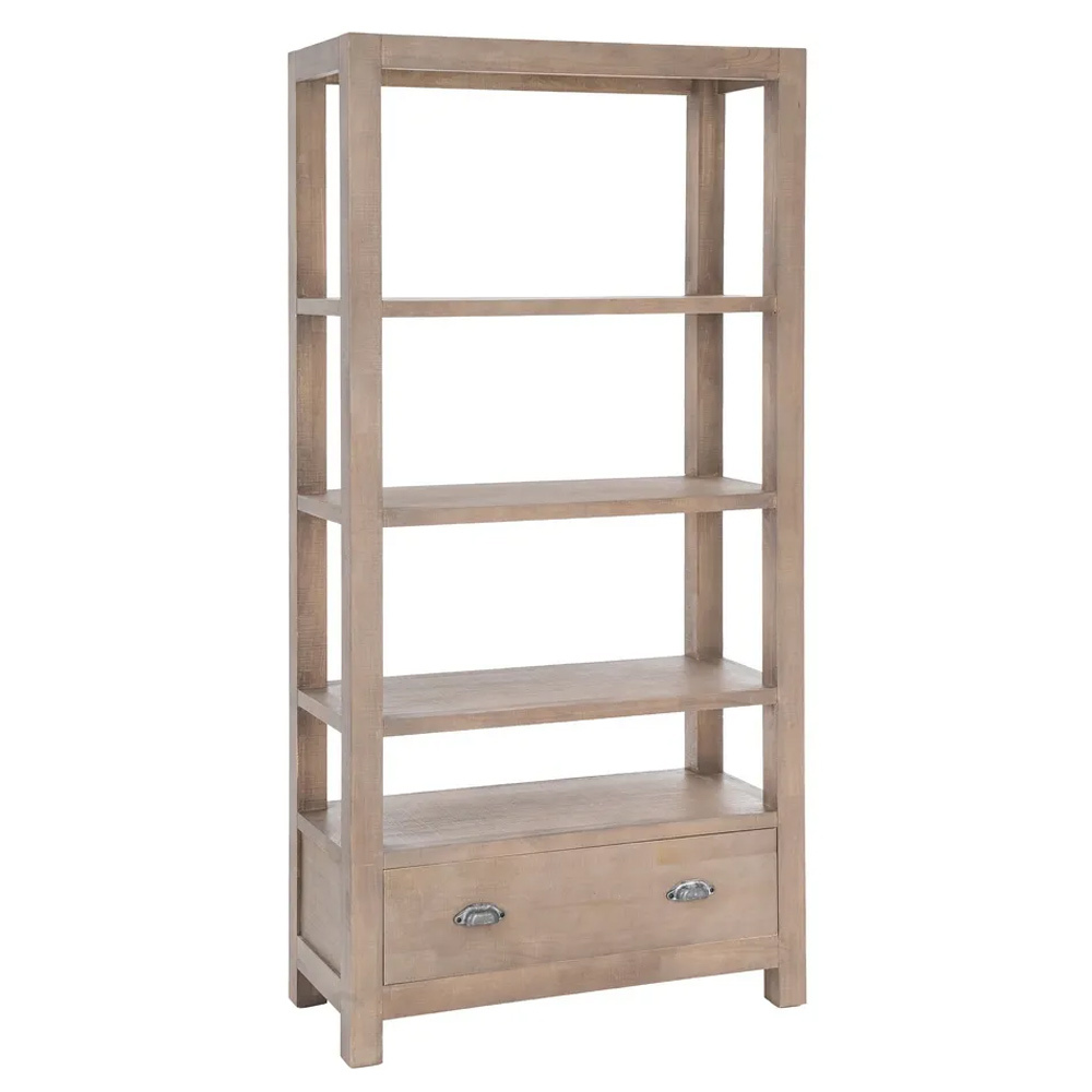 Estantería de Madera de Pino Natural 1 Cajón 40 x 90 x 180 cm  