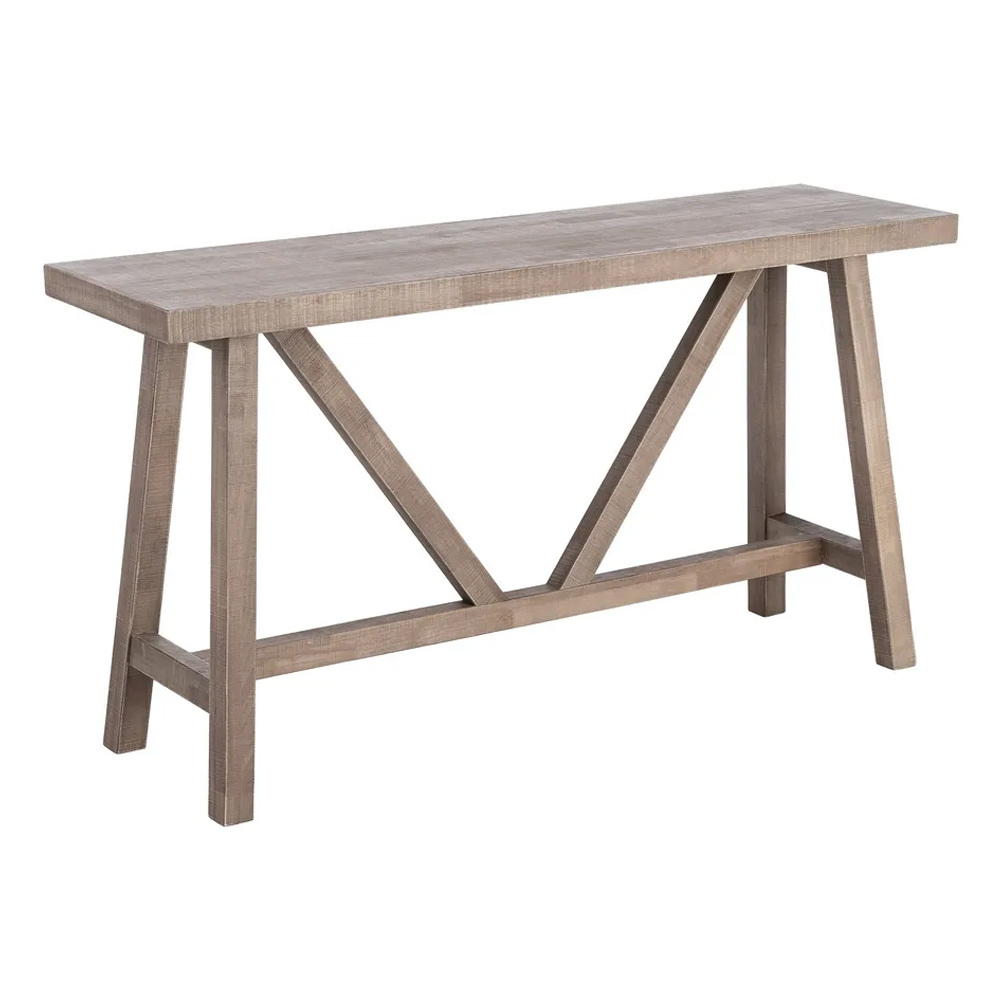 Consola de Madera de Pino Natural 40 x 140 x 75,5 cm 