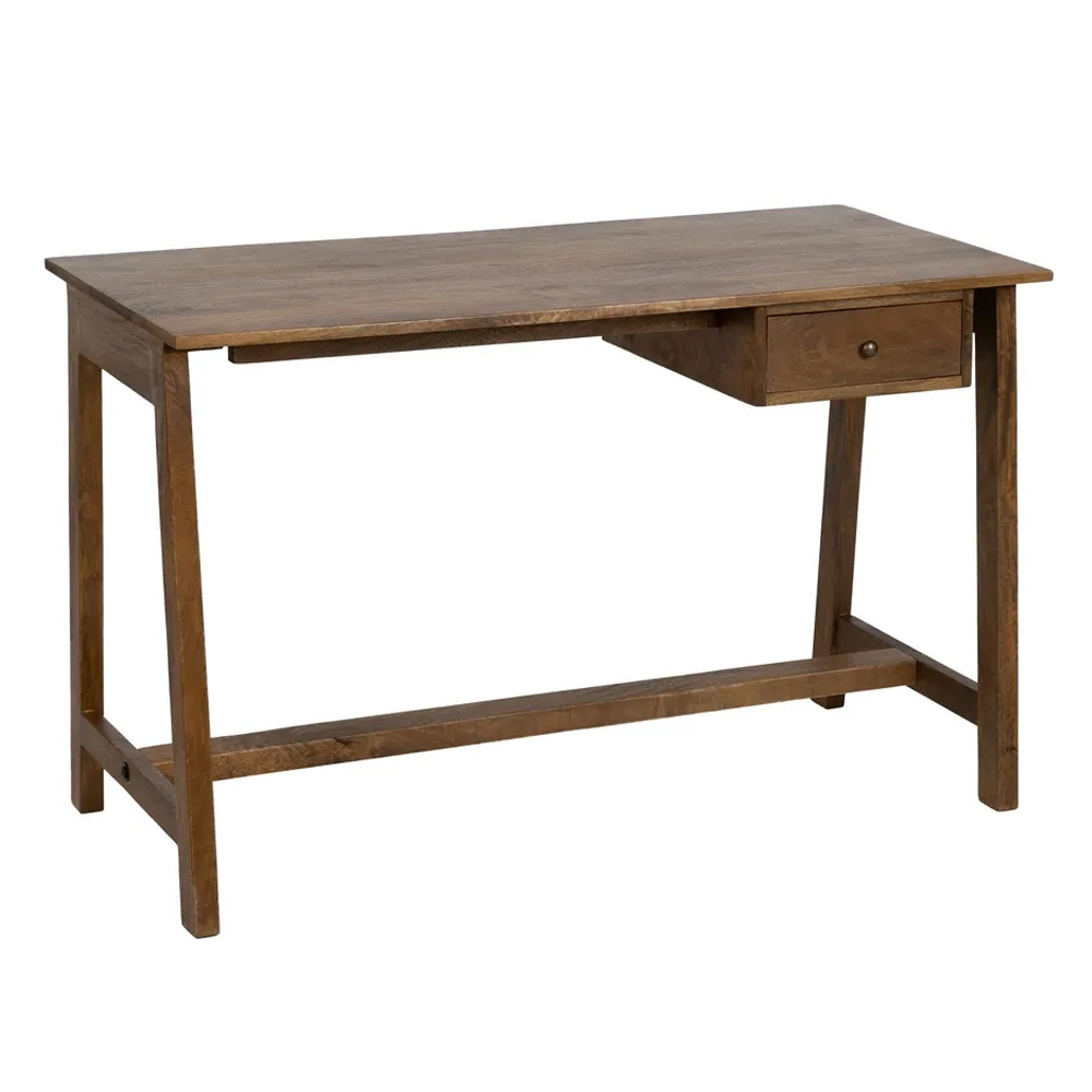 Escritorio de Madera de Mango Natural 1 Cajón 60 x 120 x 78 cm   