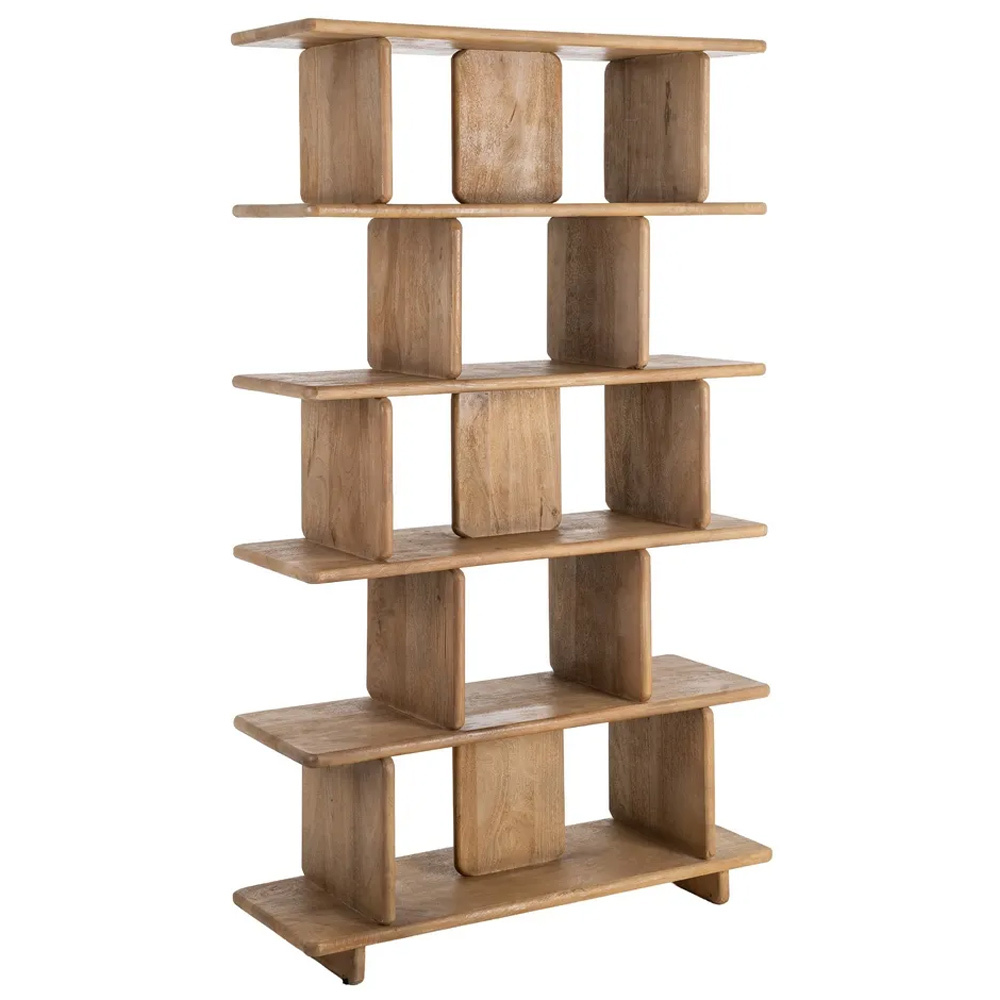 Estantería de Madera de Mango Natural 35,5 x 106 x 175 cm 
