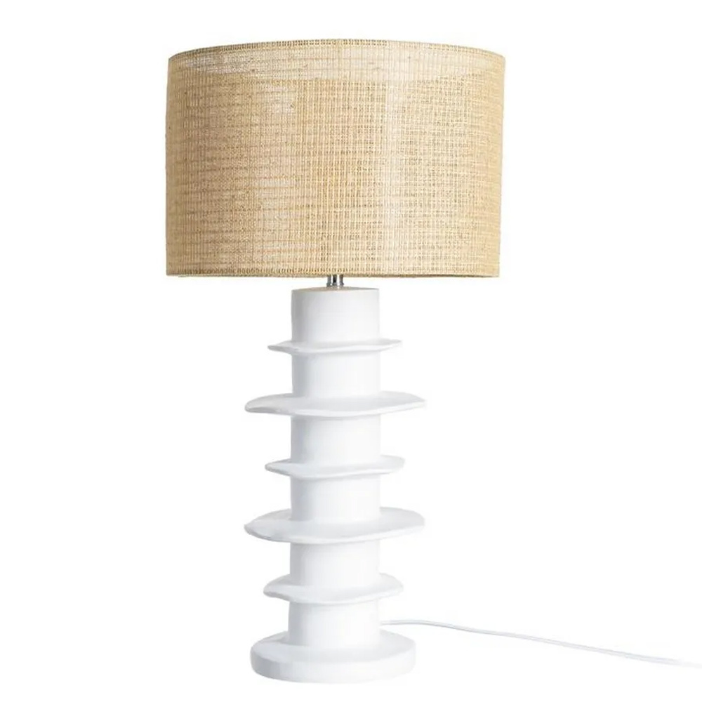 Lámpara de Mesa en Resina Blanca 38 x 38 x 70,5 cm  