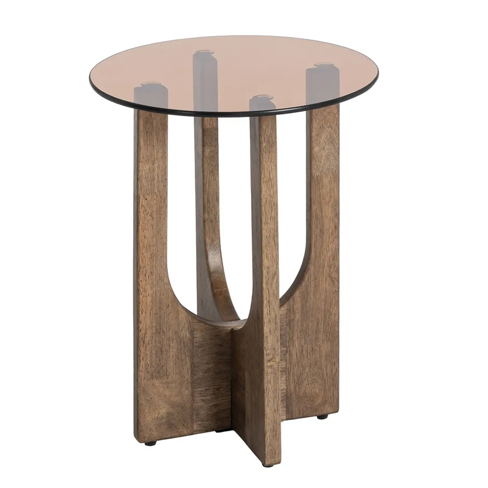 Mesa Auxiliar de Madera de Caucho 40 x 40 x 51 cm 