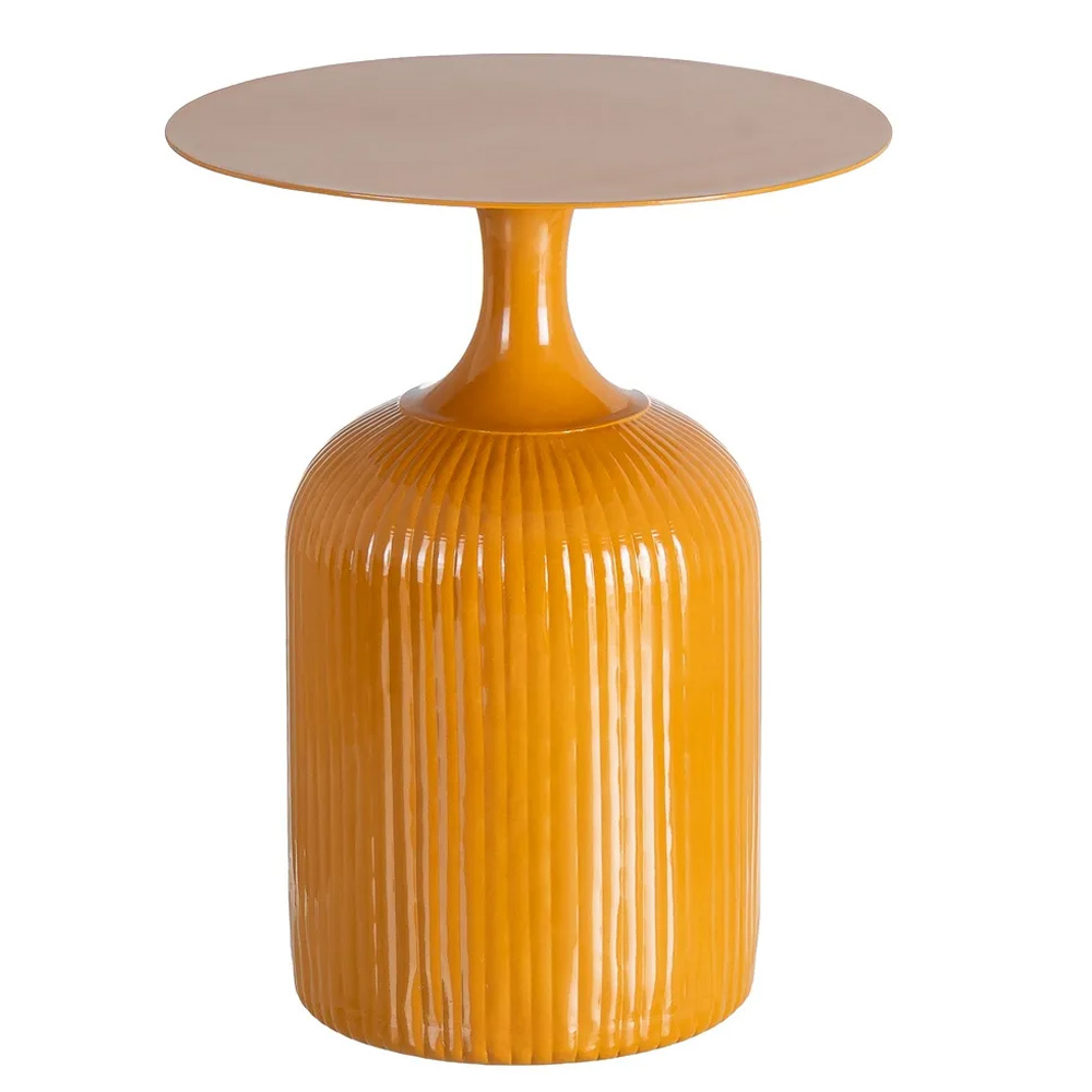 Mesa Auxiliar de Acero Mostaza 38 x 38 x 48 cm 