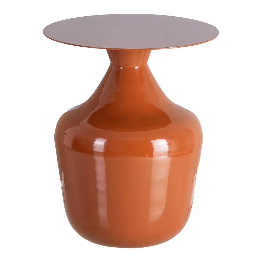 Mesa Auxiliar en Acero Terracota 38 x 38 x 47 cm 