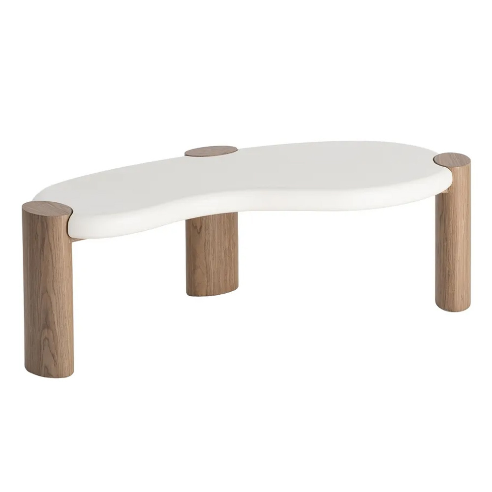 Mesa de Centro en DM Blanco Natural 60 x 125 x 41 cm 
