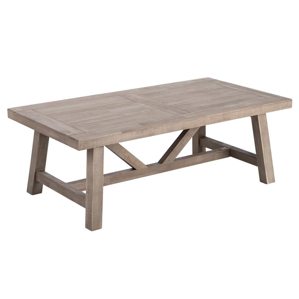 Mesa de Centro de Madera de Caucho Natural 70 x 130 x 46 cm  