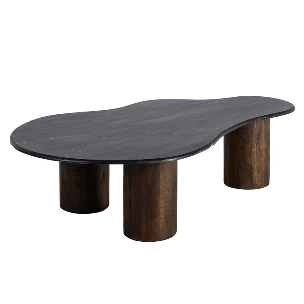 Mesa de Centro de Madera y Mármol 80 x 135 x 37 cm   