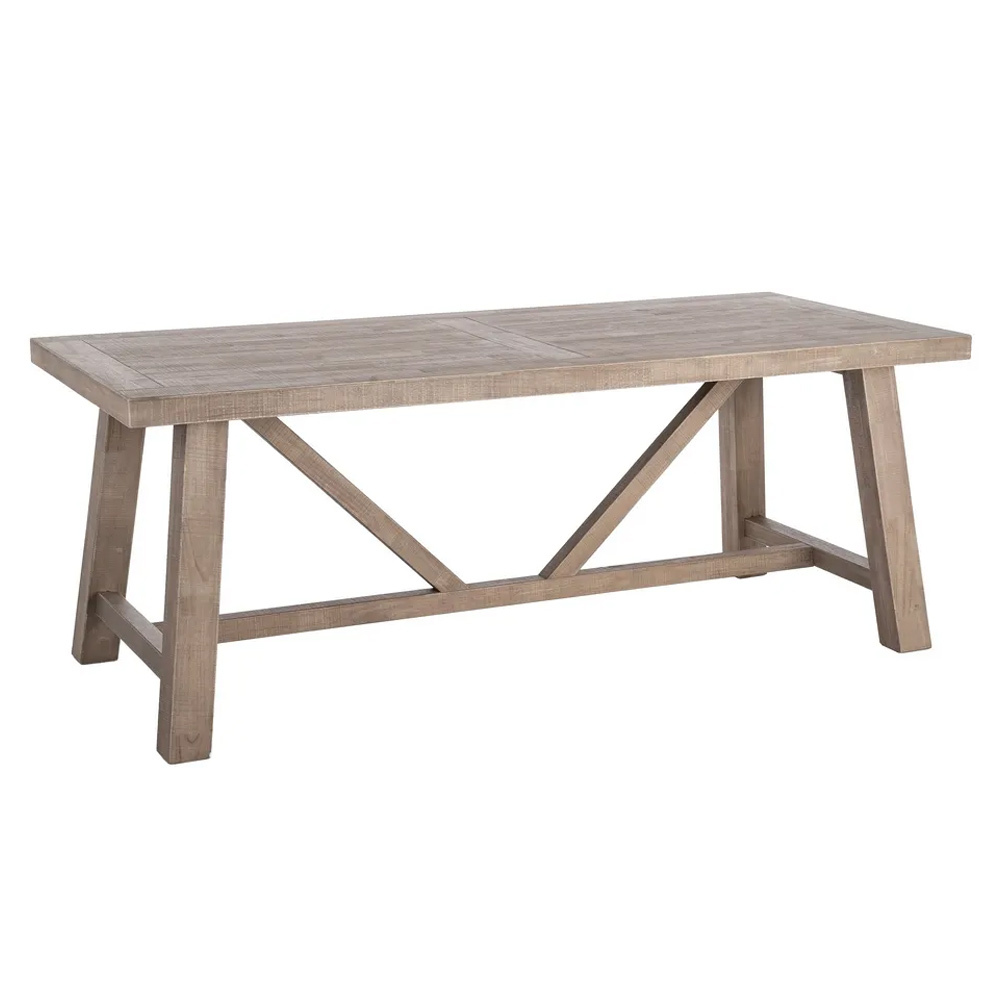 Mesa Comedor de Madea de Caucho Natural 90 x 200 x 77,5 cm  