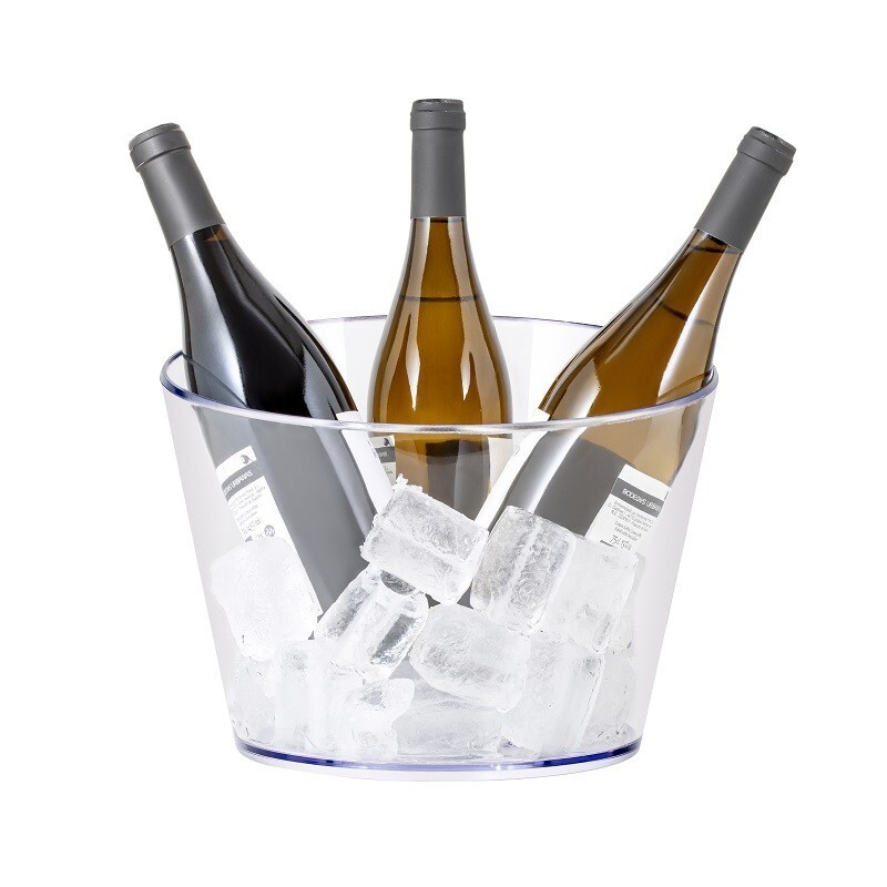 Cubitera para 3-4 Botellas One en Poliestireno con Diseño Ovalado y Varios Acabados