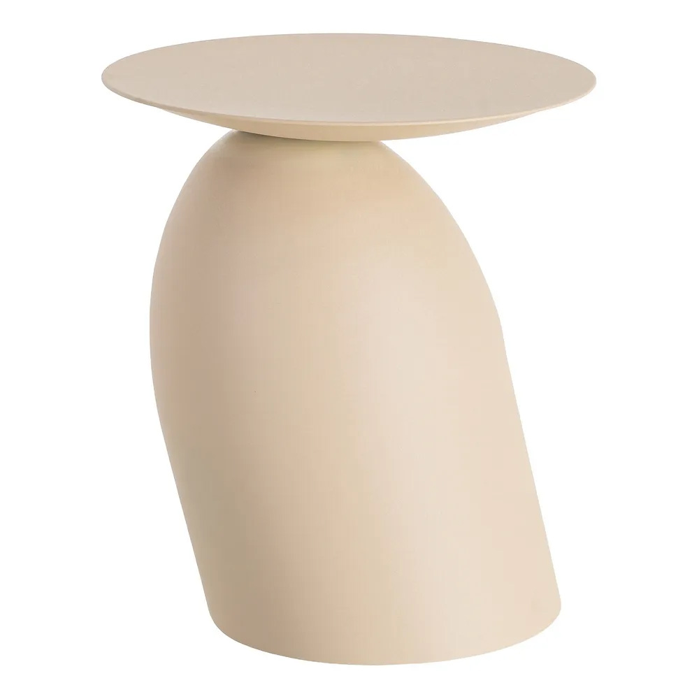 Mesita Auxiliar de Acero Beige 46 x 46 x 51 cm