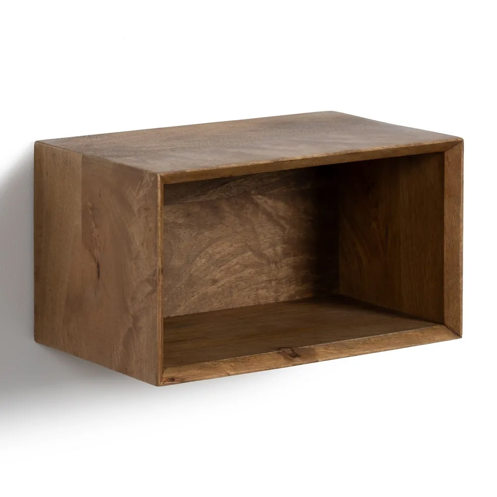 Mesita de Noche Flotante de Madera de Mango 25 x 40,5 x 23 cm 