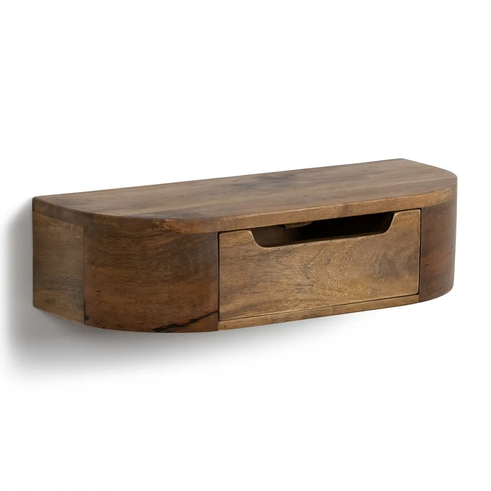 Mesita Noche Flotante de Madera de Mango 1 Cajón 20 x 50 x 13 cm 