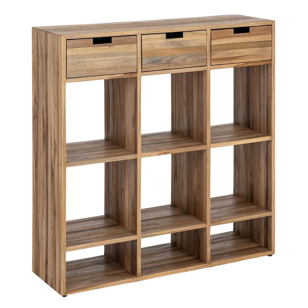 Estantería de Madera de Teca Reciclada 3 Cajones 30 x 96 x 98 cm
