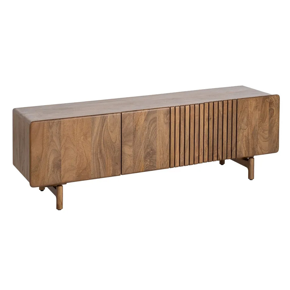 Mueble de Televisión de Madera de Mango 3 Puertas 45 x 160 x 54 cm 