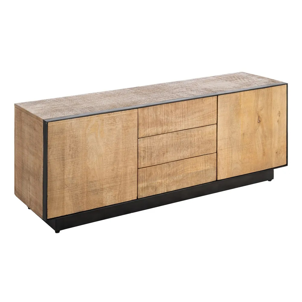 Mueble de Televisión de Madera de Mango 2 Puertas 44 x 150 x 55 cm 
