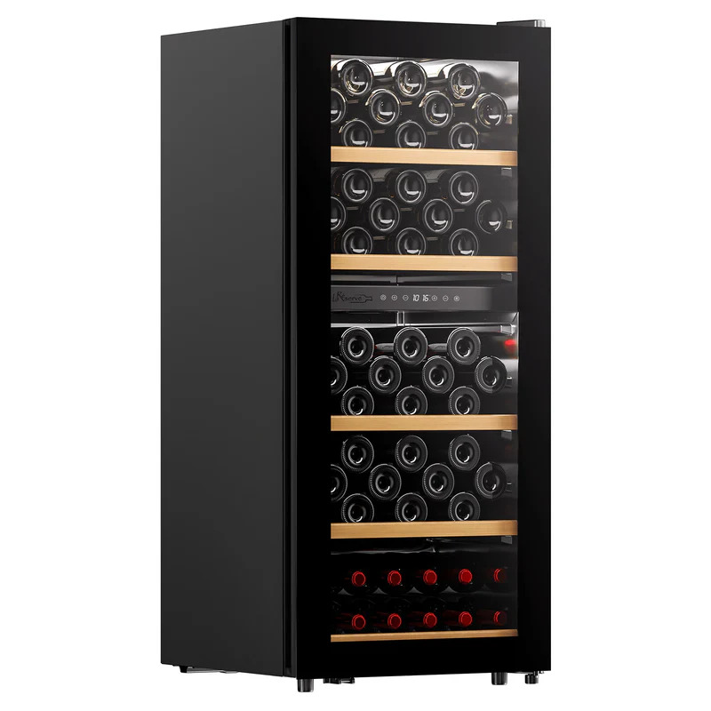 Vinoteca La Réserve RWC296FN1 de 96 Botellas con Doble Zona y Estantes de Madera