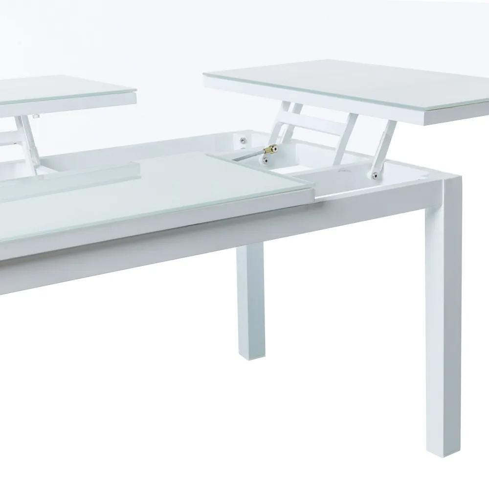 Mesa Jardín Abatible Agnes Aluminio Blanco 60 x 120 x 48,5 cm 